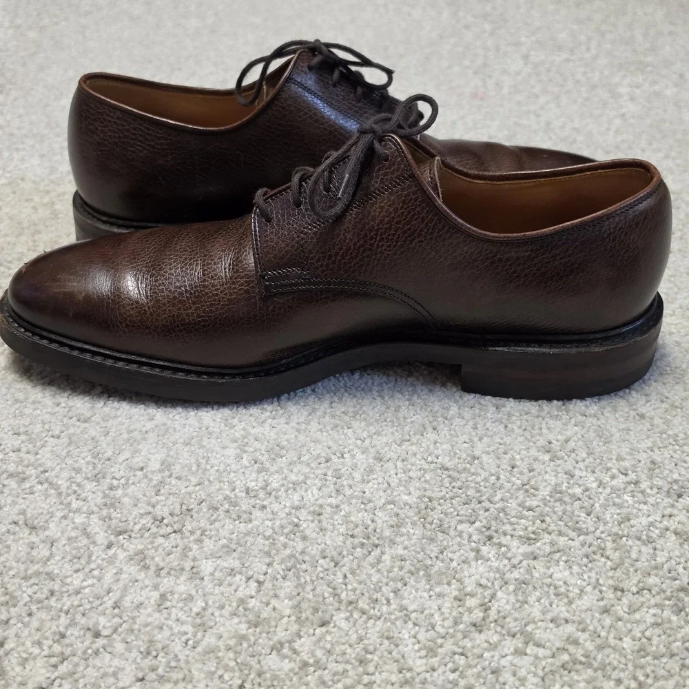 Crockett & Jones Ashdown Dark Brown Country Calf Grain Leather Derby Shoes 10D